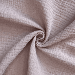 Ткань Муслин Жатый, цвет Пыльно-Розовый (на отрез)  в Наро-Фоминске