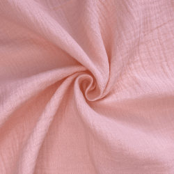 Ткань Муслин Жатый, цвет Нежно-Розовый (на отрез)  в Наро-Фоминске