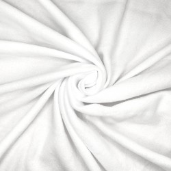 Ткань Флис Односторонний 130 гр/м2, цвет Белый (на отрез)  в Наро-Фоминске