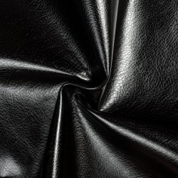 Ткань Дерматин (Кожзам) для мебели, цвет Черный (на отрез)  в Наро-Фоминске