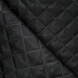 Стеганая подкладочная ткань с синтепоном (100гр/м2), цвет Черный (на отрез)  в Наро-Фоминске