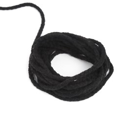Шнур для одежды тип 2, цвет Чёрный (плетено-вязаный/полиэфир)  в Наро-Фоминске